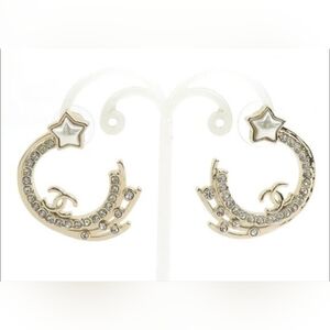 CHANEL Gold and Silver Star Earrings